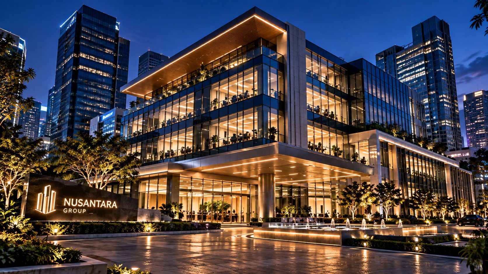 Kantor Korporat SmartHub Technologies di Malam Hari
